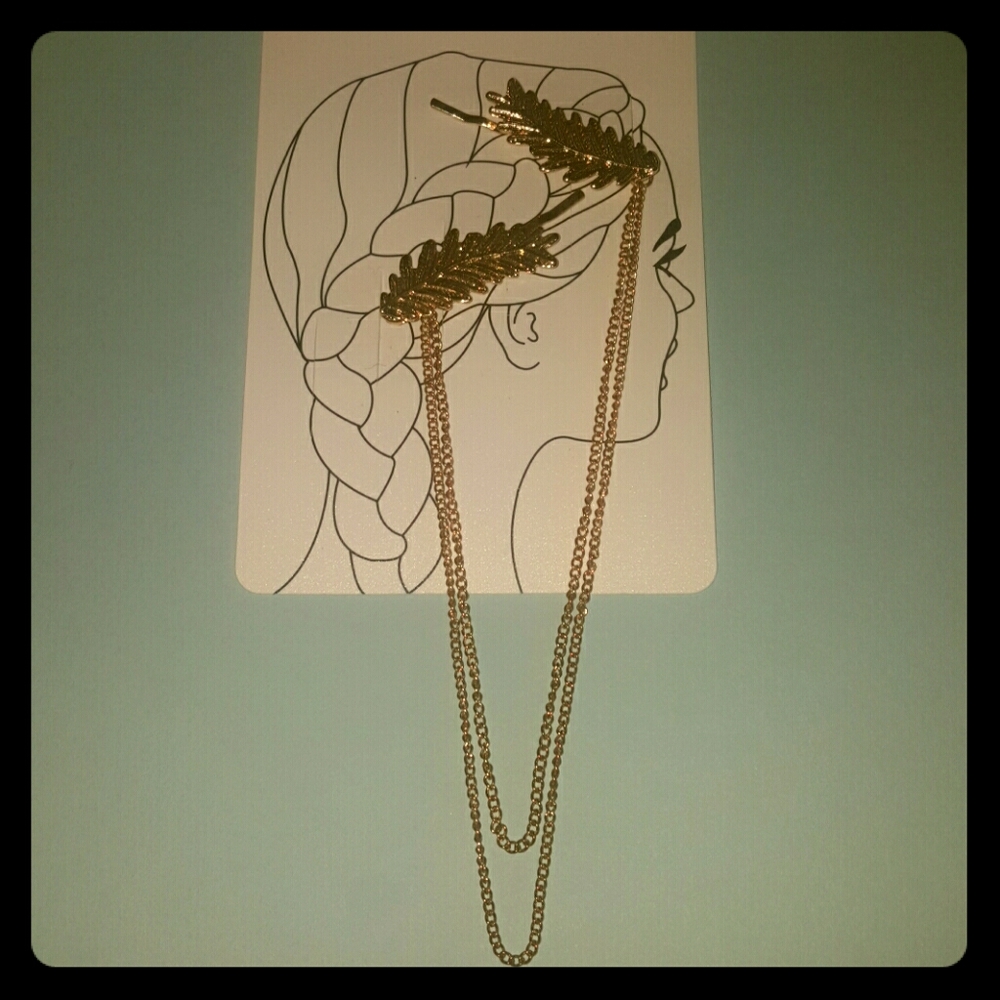 Gold leaf hair barettes